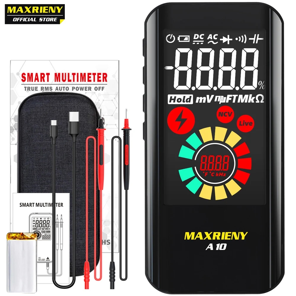 MAXRIENY A10 Smart Digital Multimeter, True RMS, Color Display