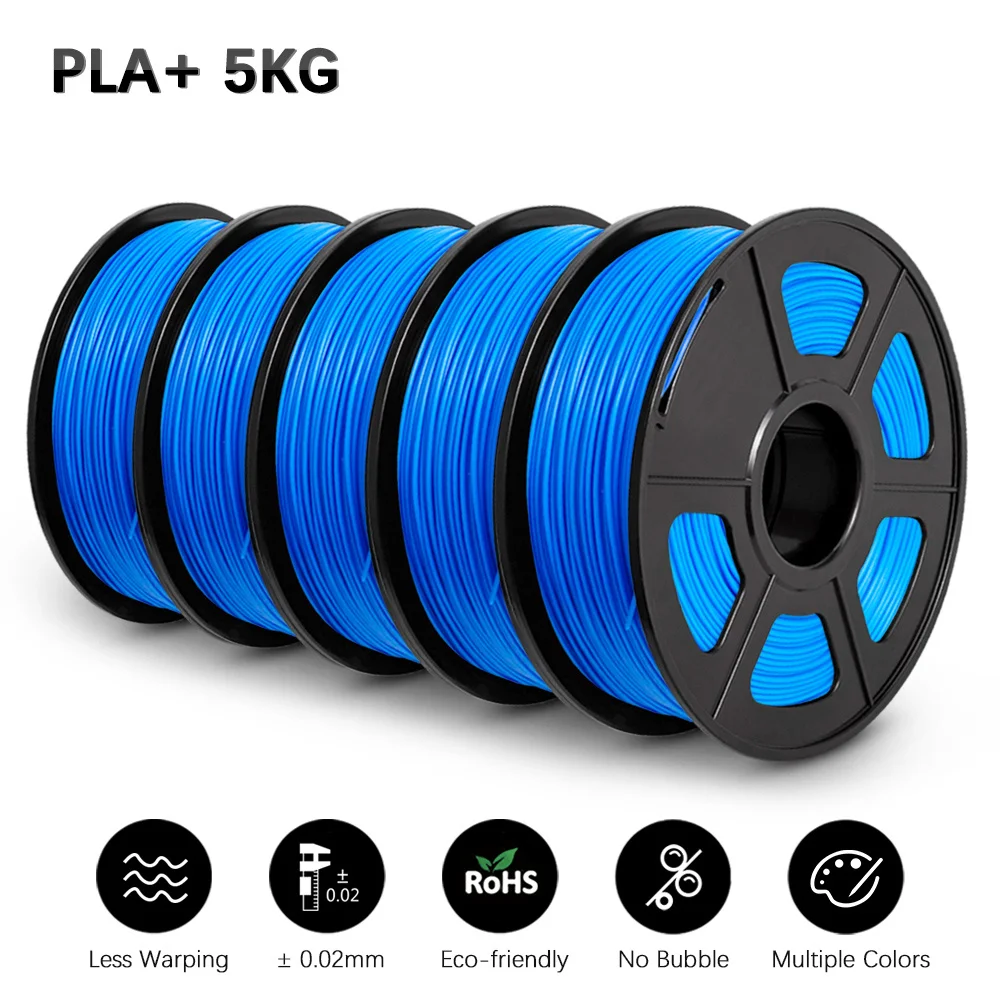 SUNLU PLA+ Filament 1.75mm, 5 kg (5 × 1 kg), PLA PLUS BLUE 5KG