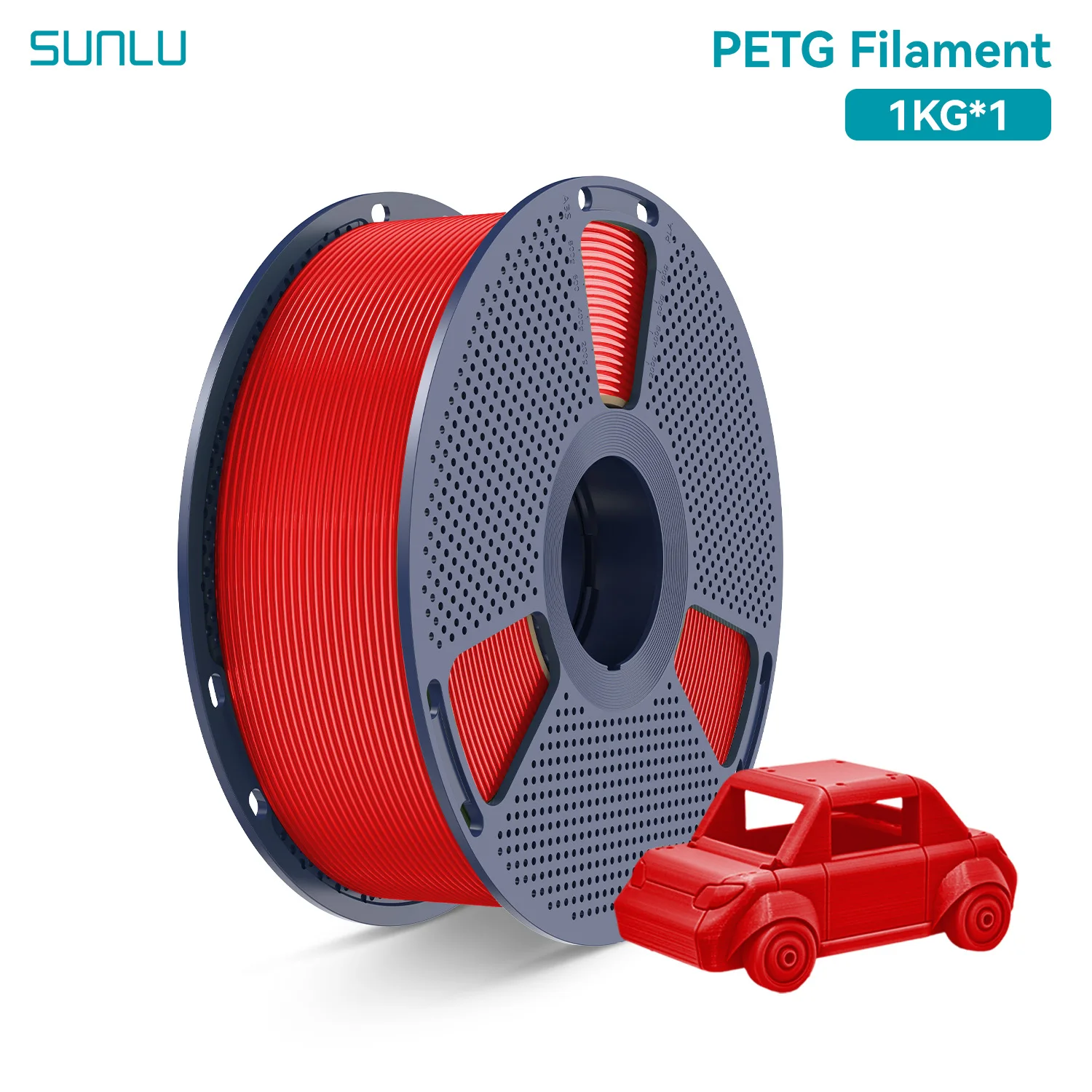SUNLU PLA, PLA+ & PETG Filament 1.75mm, 1 kg Spool, PETG-RED