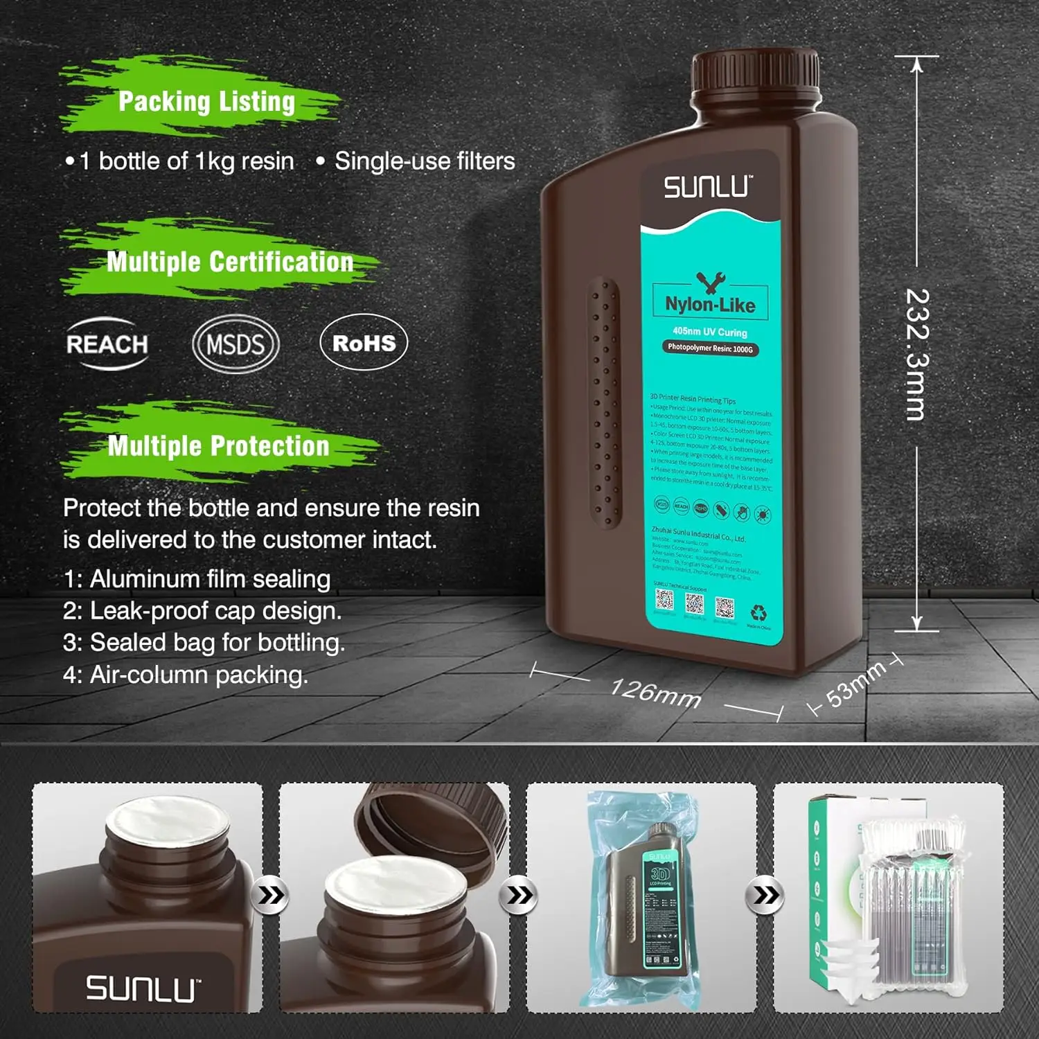 SUNLU Toughness UV Resin 405nm, 1 kg – photo 6