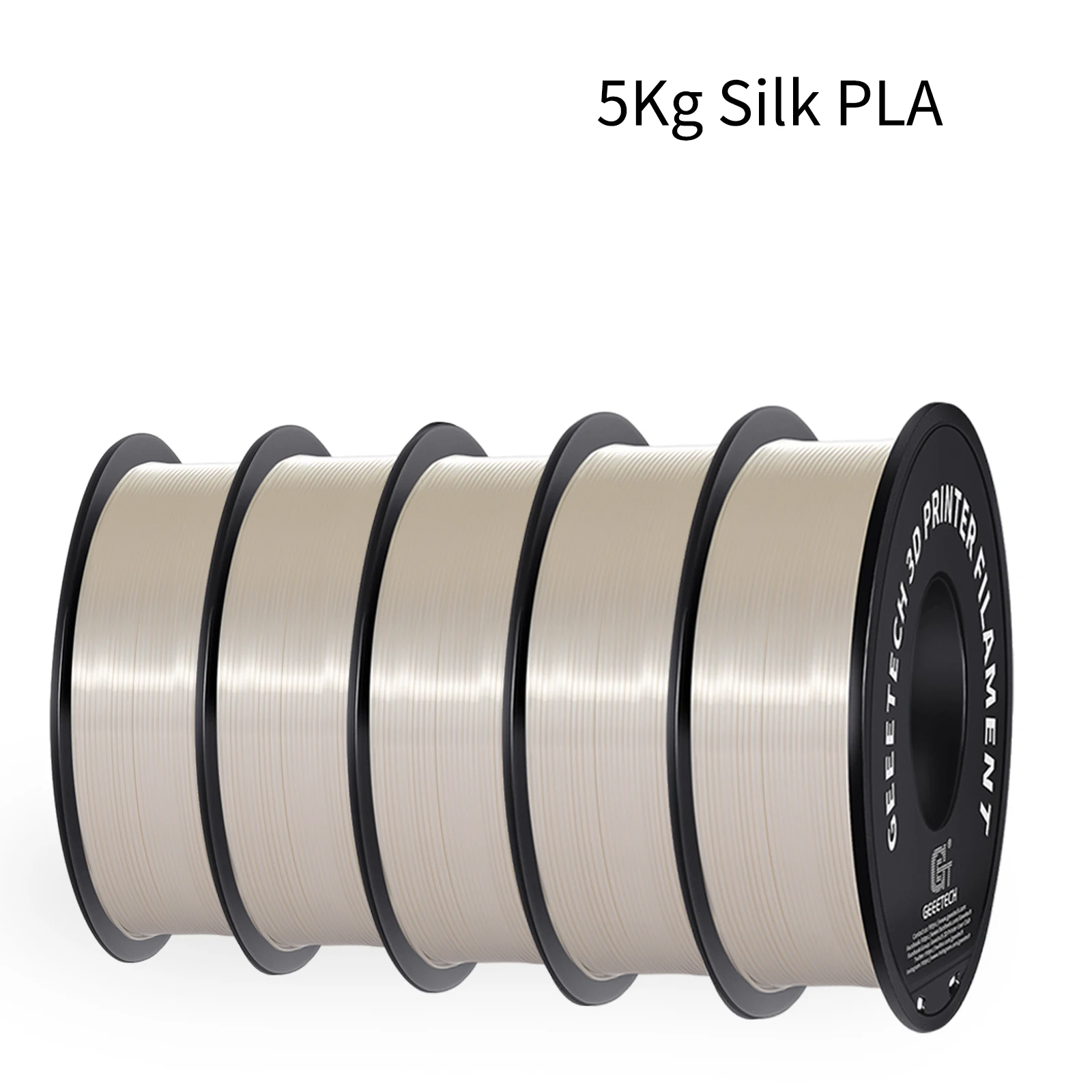 Geeetech Silk PLA Filament 1.75mm, 5 kg (5 × 1 kg), WHITE