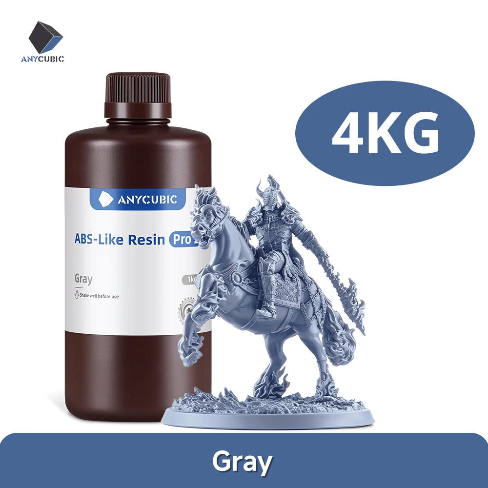 ANYCUBIC ABS-Like Resin Pro 2, 405nm, 2 kg or 4 kg, Gray-4kg