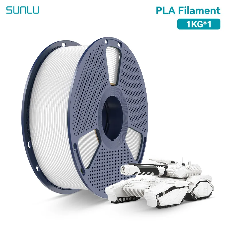 SUNLU PLA, PLA+ & PETG Filament 1.75mm, 1 kg Spool, PLA WHITE