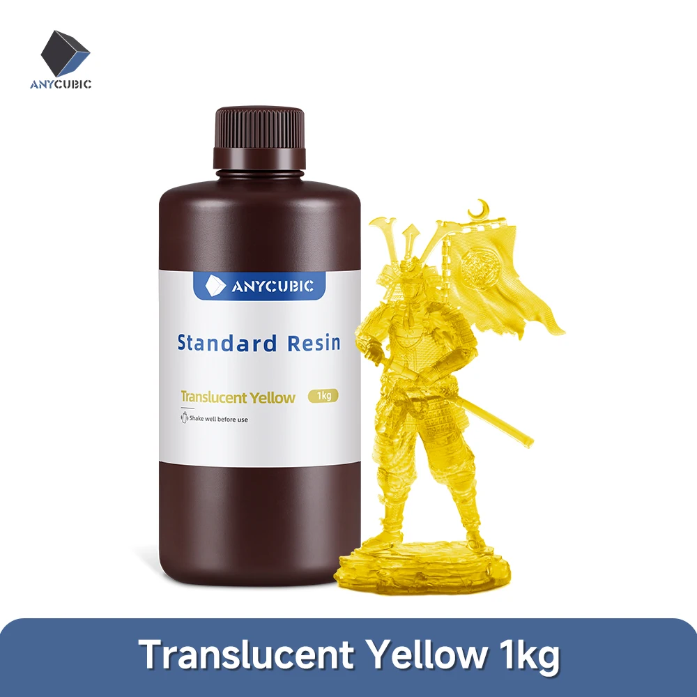ANYCUBIC Standard UV Resin 405nm, 1 kg or 5 kg, 1KG Tran-Yellow