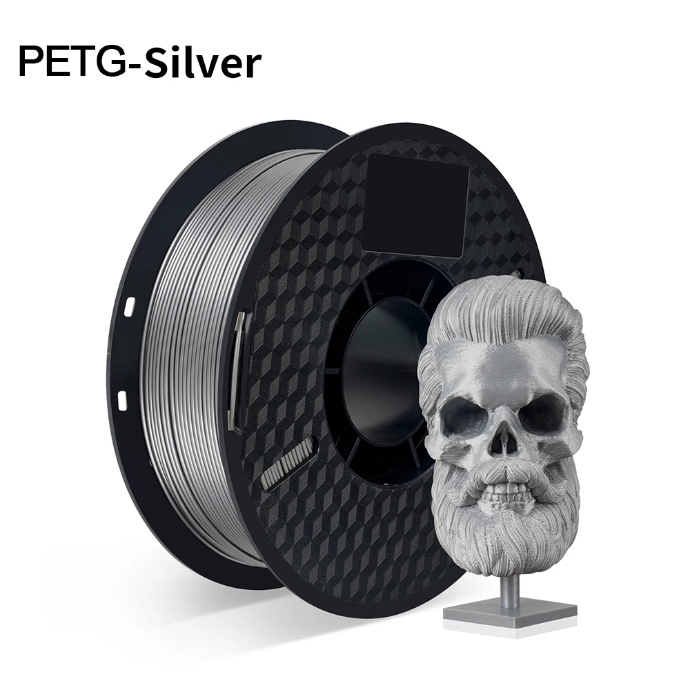 Kee Pang PETG Filament 1.75mm, 1 kg Spool, Silver 1kg