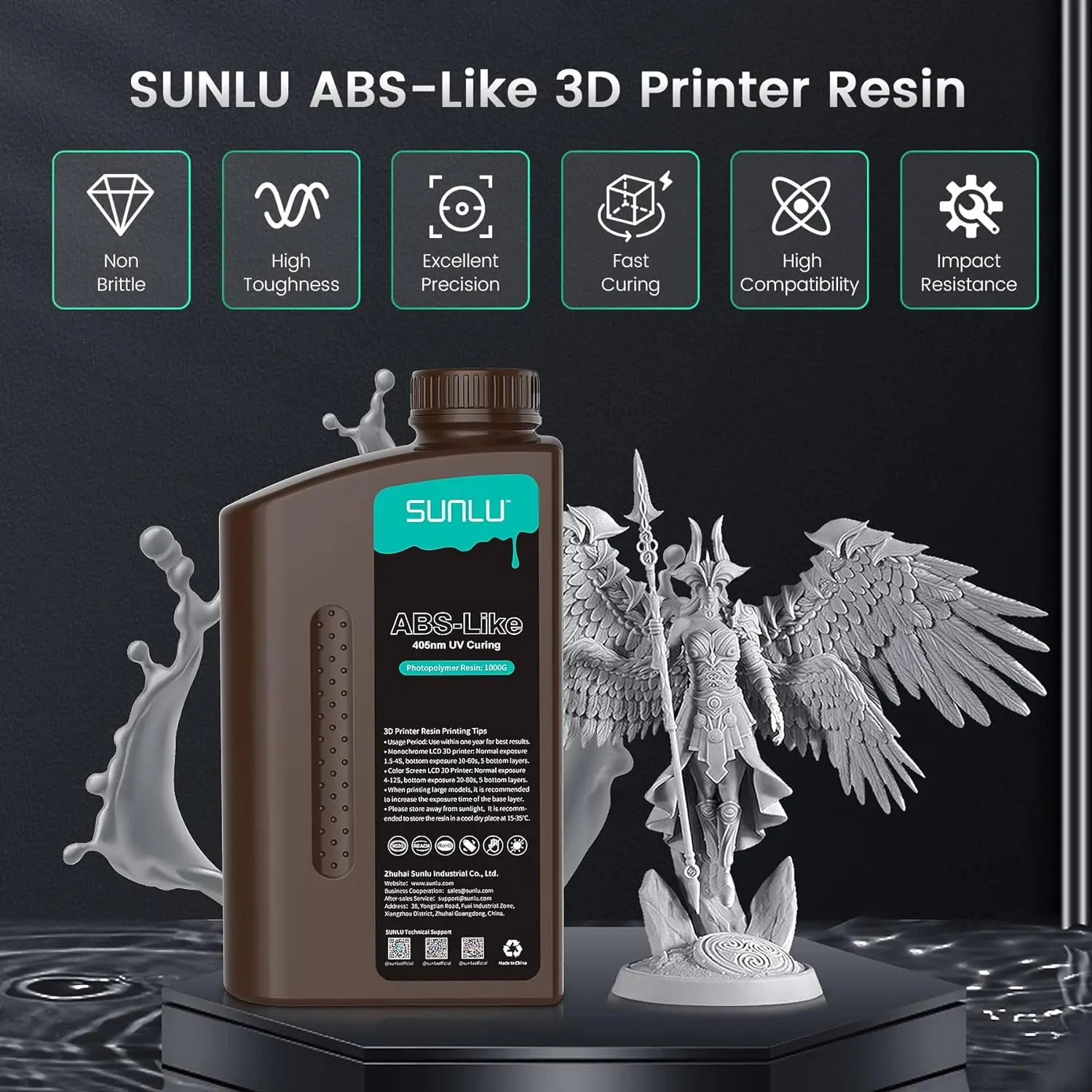 SUNLU Standard & ABS-Like UV Resin 405nm, 2 kg – photo 4