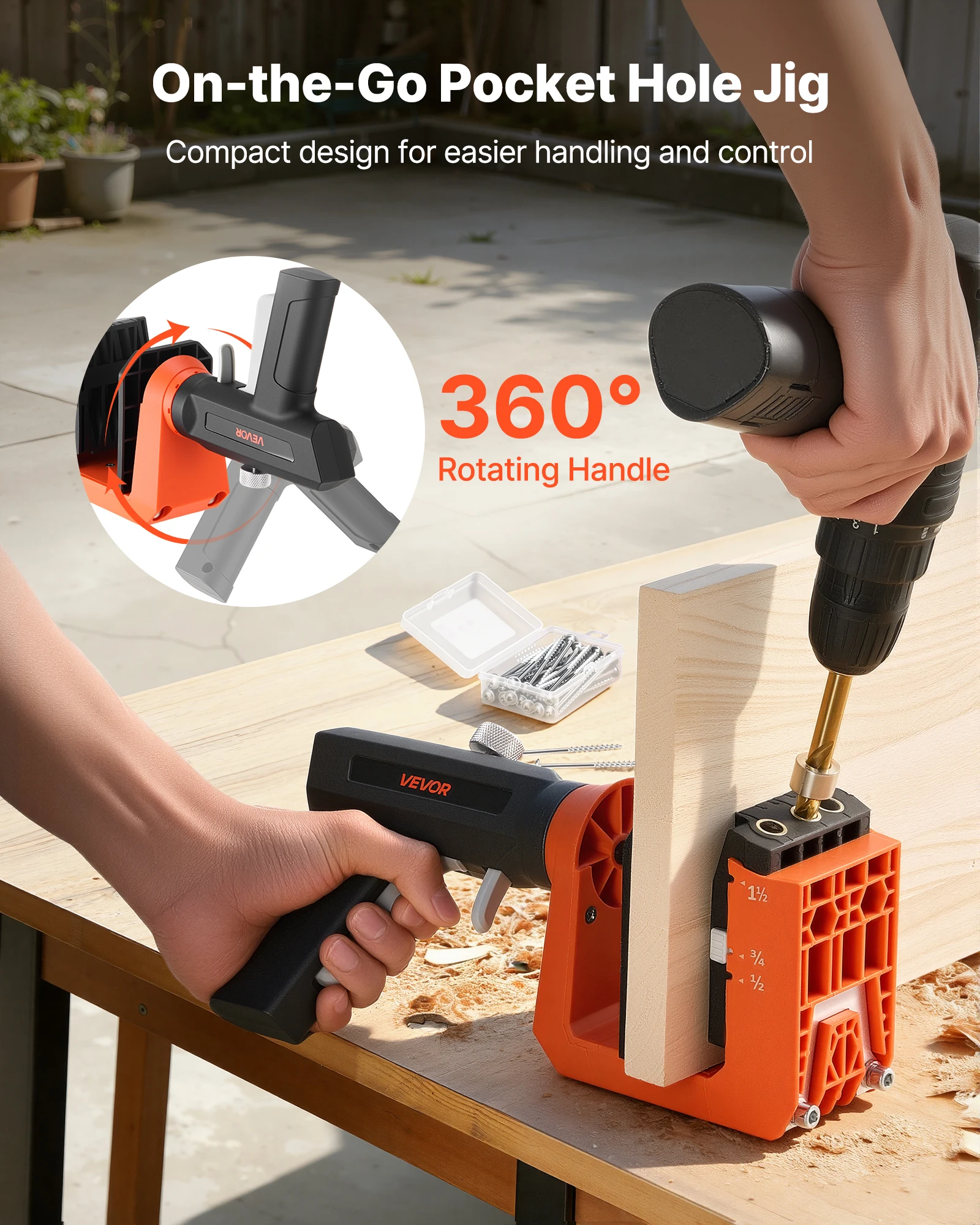 VEVOR Pocket Hole Jig Kit with 260 Screws and C-Clamp – photo 3