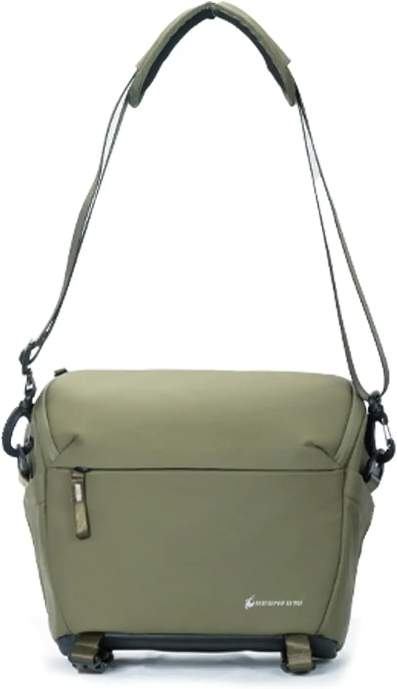 Besnfoto Waterproof Camera Shoulder Bag with Dividers and Tripod Straps, green