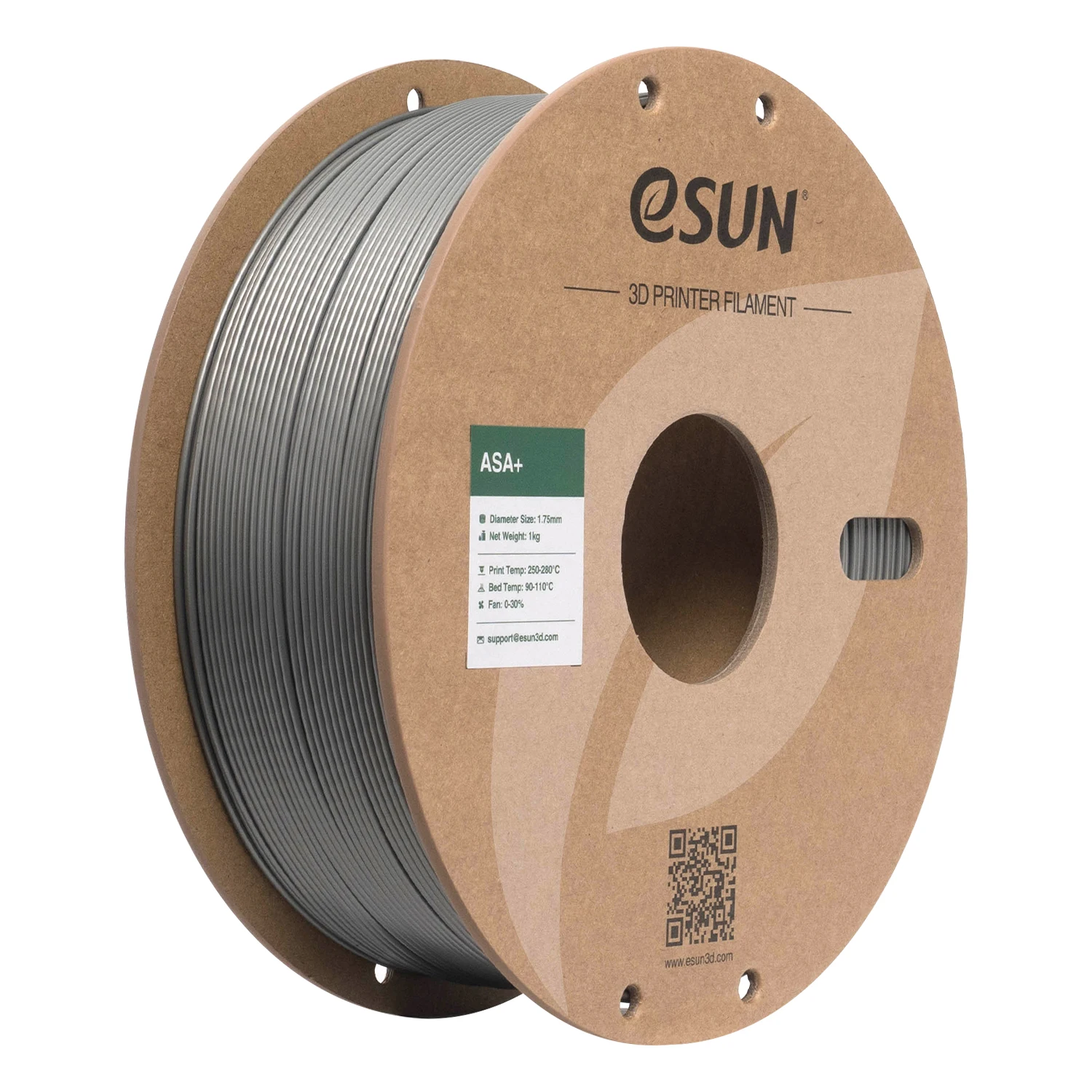 eSUN ASA+ Filament 1.75mm, 1 kg Spool, UV & Weather Resistant, SILVER