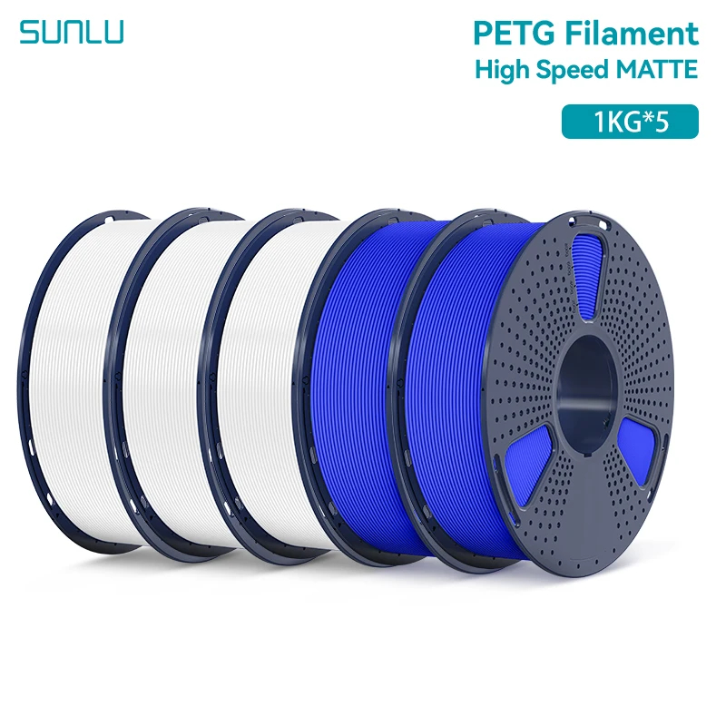 SUNLU High Speed Matte PETG Filament 1.75mm, 5 kg, 3WT 2BL
