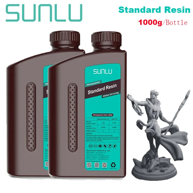 SUNLU Standard & ABS-Like UV Resin 405nm, 2 kg, Standard Dark Gray