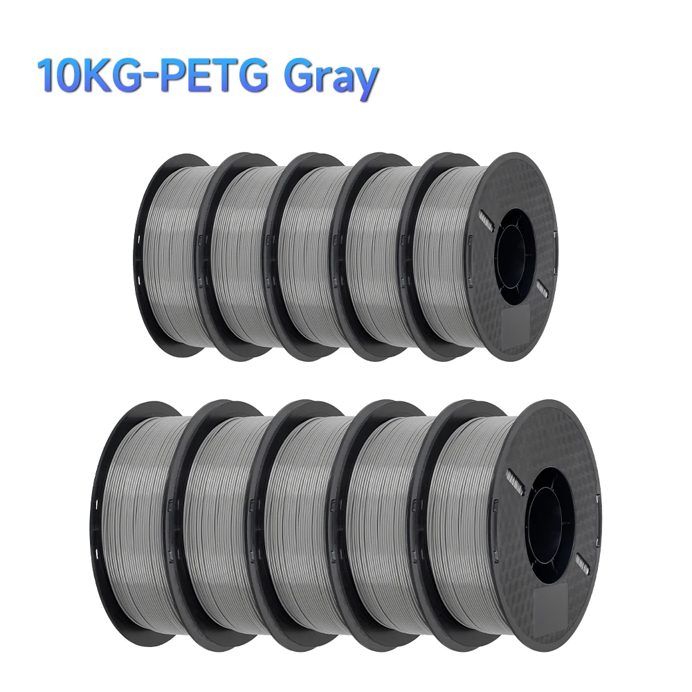 Kee Pang PETG Filament 1.75mm, 10 kg (10 × 1 kg Spools), Gray