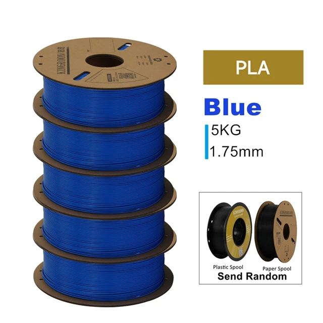 KINGROON PLA, PETG & ABS Filament 1.75mm, 5 kg Single-Color Packs, PLA Blue 5KG