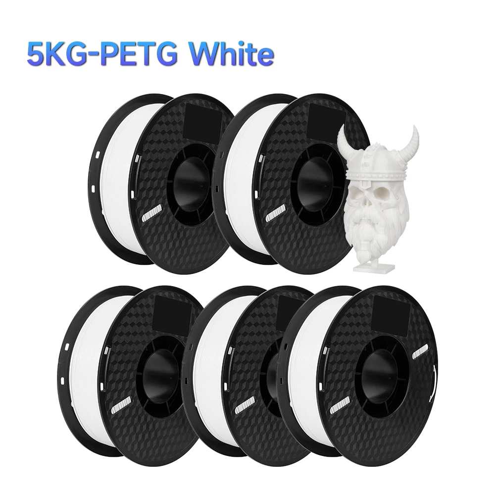 Kee Pang PLA / PETG Filament 1.75mm, 5 kg Mixed Color Set, 5KG White PETG
