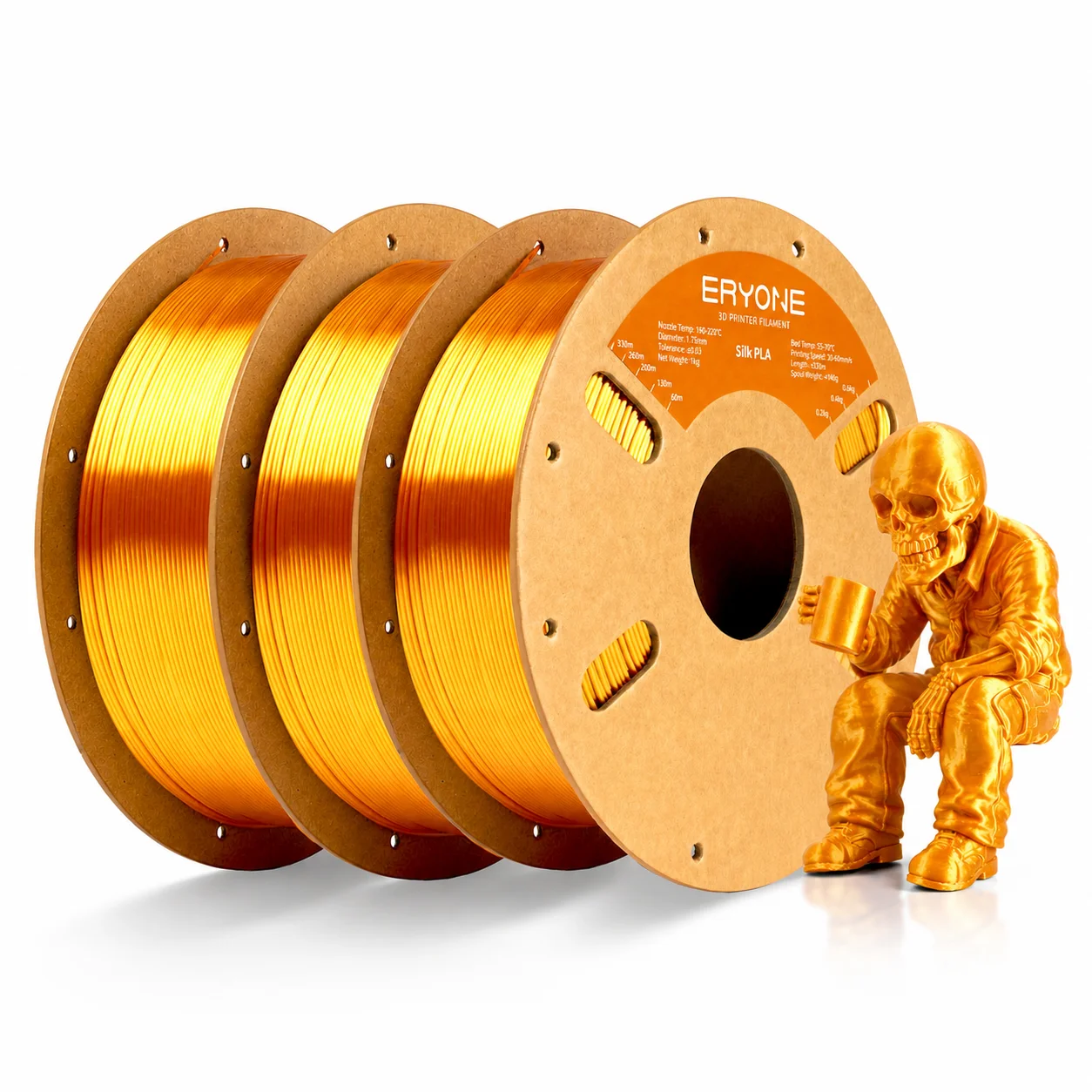 ERYONE Silk PLA Filament 1.75mm, 3 kg (3 × 1 kg)