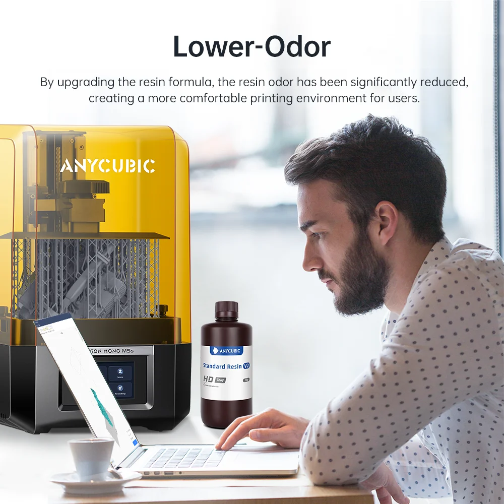 ANYCUBIC Standard Resin V2, 405nm, Gray, 10 kg – photo 2