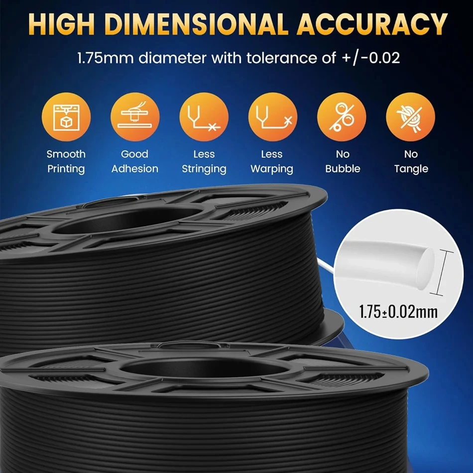TECBEARS PLA+ Filament 1.75mm, 5 kg (5 × 1 kg) – photo 3