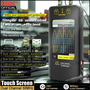 BSIDE O2 Touchscreen Oscilloscope & Signal Generator, 50MHz
