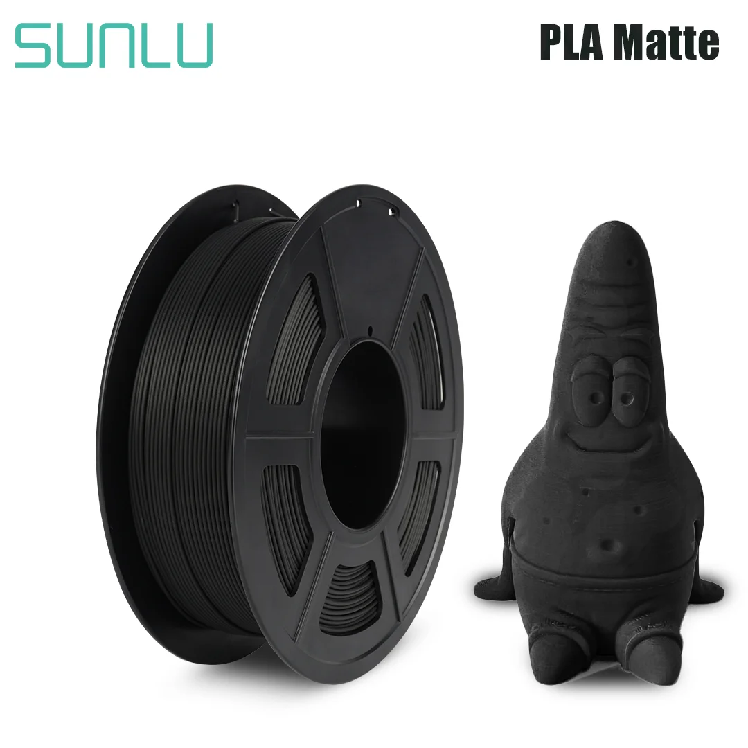 SUNLU Matte PLA Filament 1.75mm, 1 kg Spool, Black