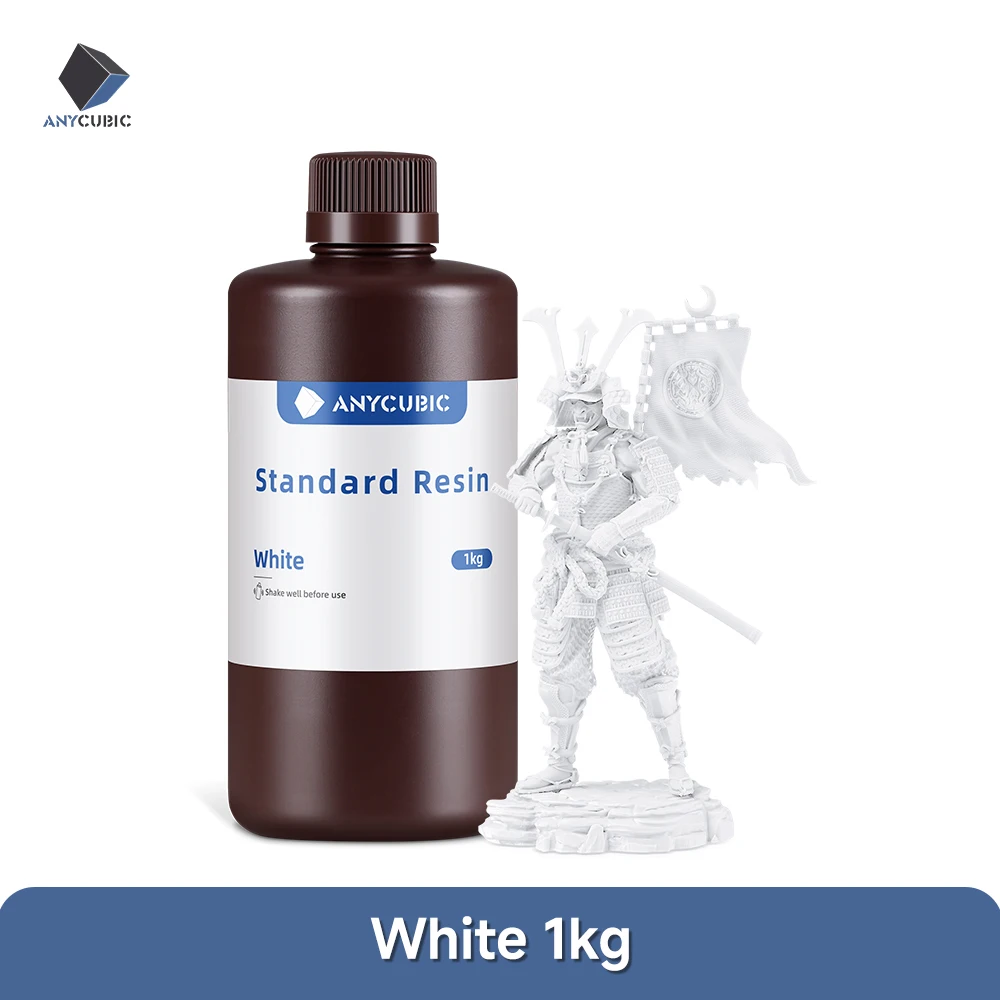 ANYCUBIC Standard UV Resin 405nm, 1 kg Bottle (Translucent Colors), 1kg White