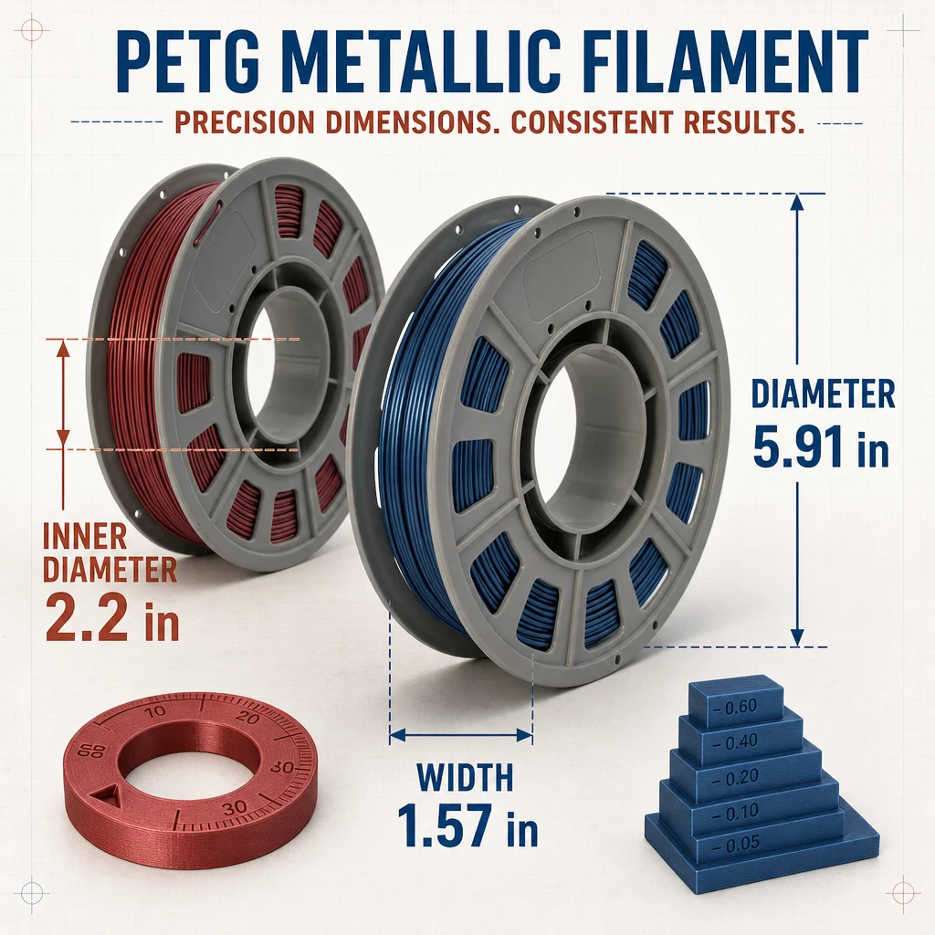 FUN TOO Metallic PETG Filament 1.75mm, 2 × 300 g – photo 3