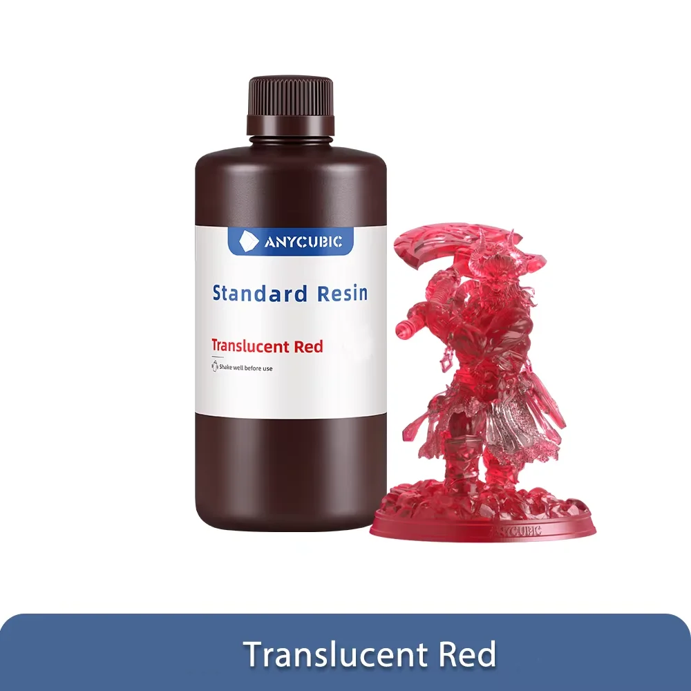 ANYCUBIC Standard UV Resin 405nm, 5 kg (5 × 1 kg), 5kg Trans Red