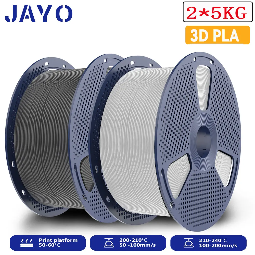 JAYO PLA Filament 1.75mm, 2 × 5 kg Large Spools, PLA-WTGY-10KG