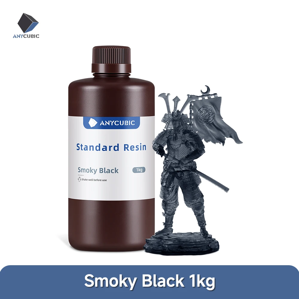 ANYCUBIC Standard UV Resin 405nm, 1 kg or 5 kg, 1KG Smoky Black