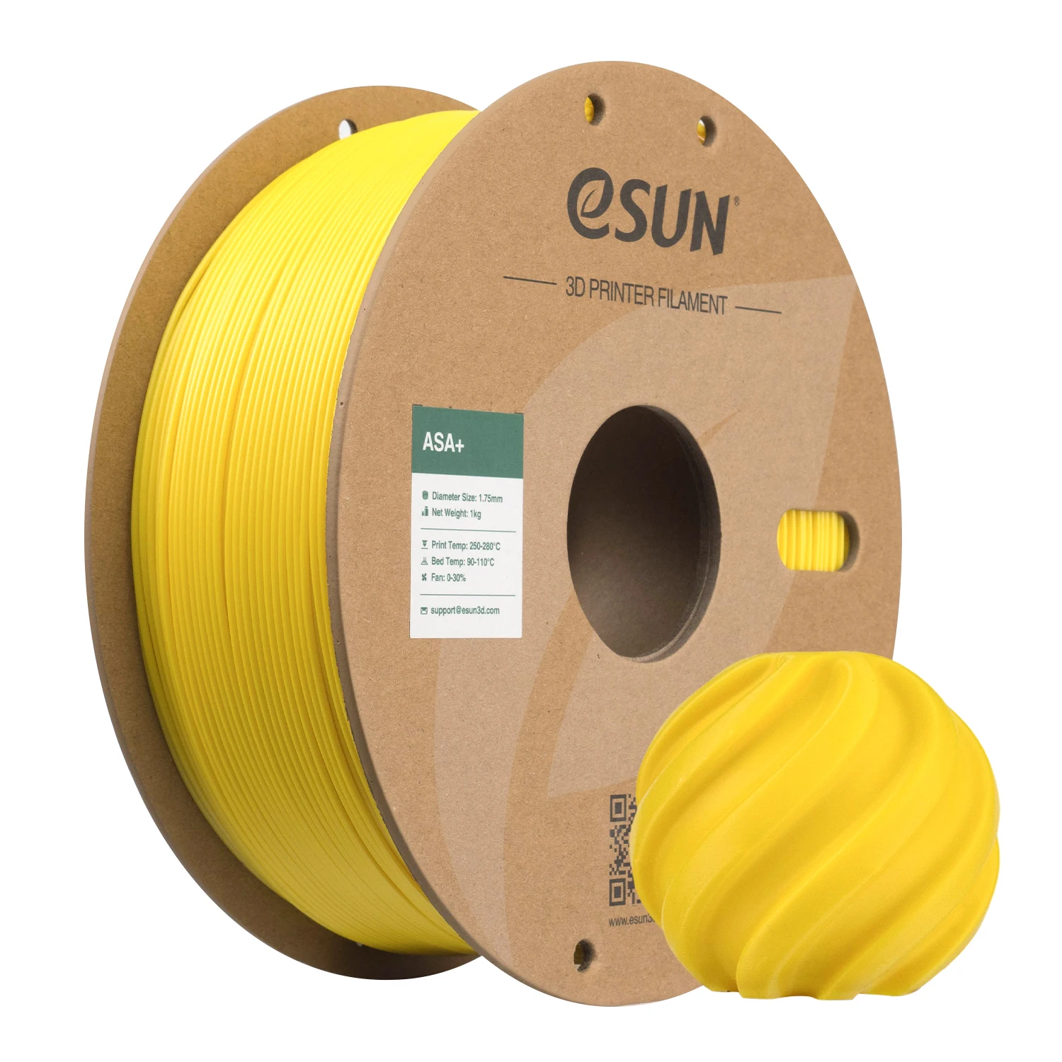 eSUN ASA+ Filament 1.75mm, 1 kg Spool, UV & Weather Resistant, YELLOW