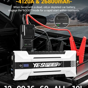 YESPER 4120A Jump Starter, 26,800 mAh, 12V