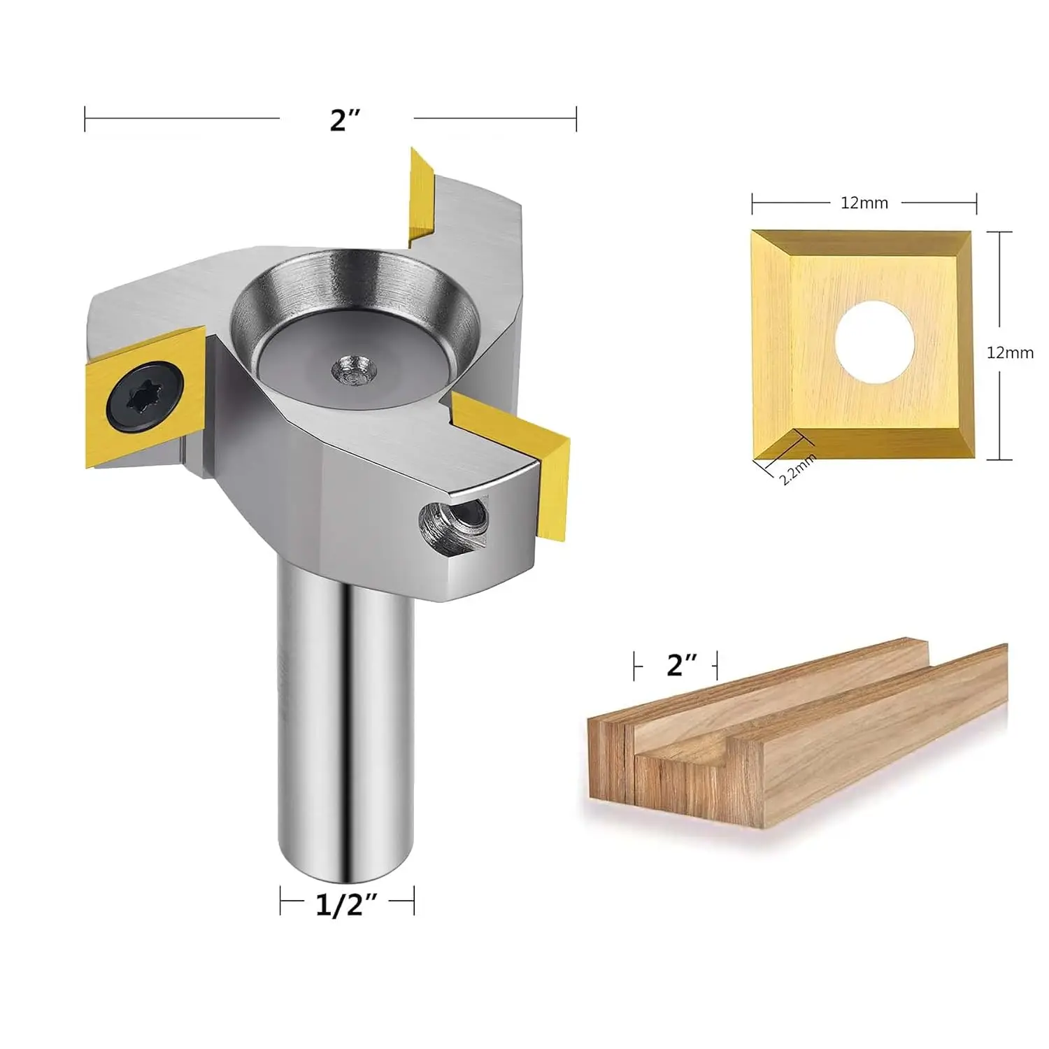 SpeTool 2" CNC Spoilboard Surfacing Router Bit, 1/2" Shank, IP3FB-D50-H12.7