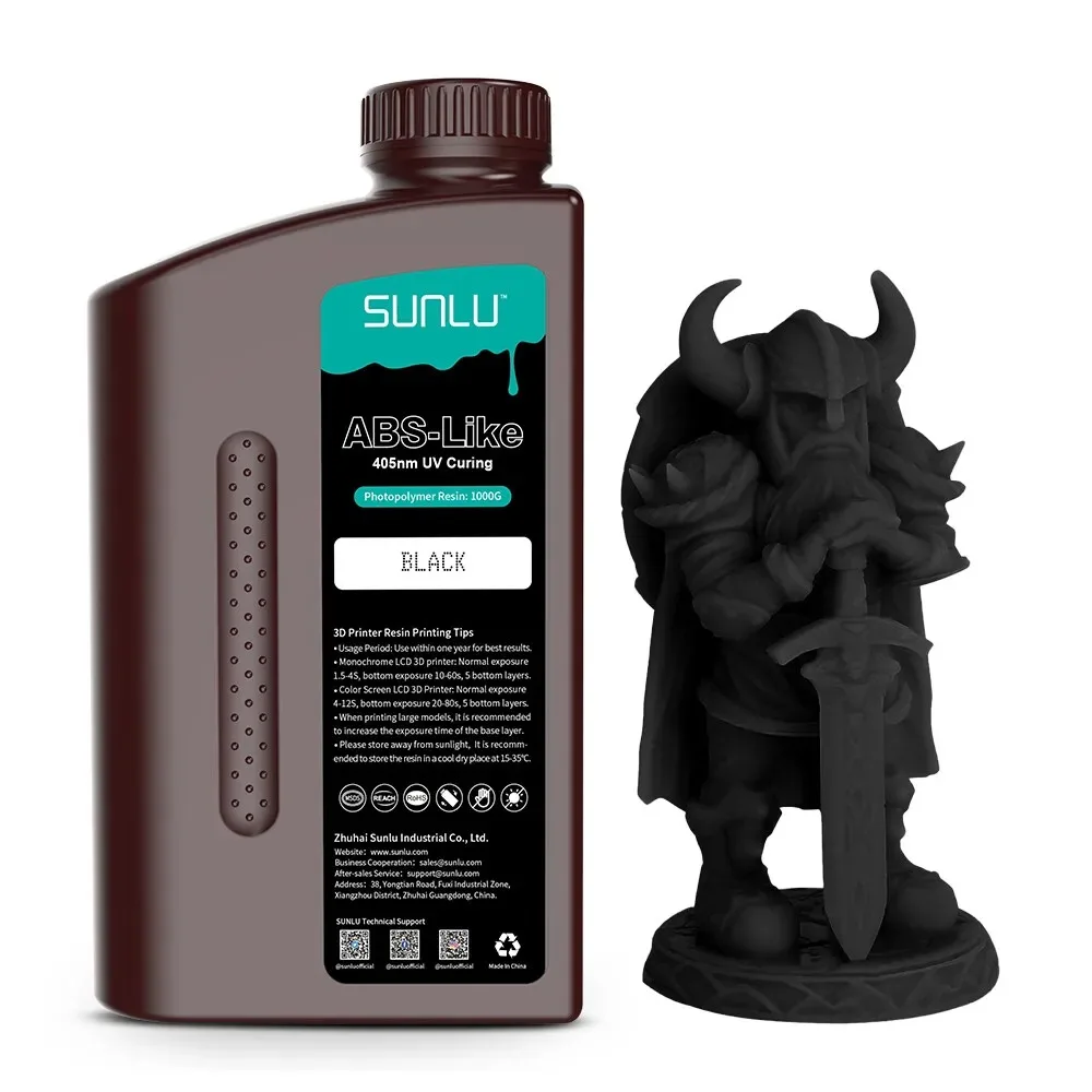 SUNLU Standard or ABS-Like UV Resin 405nm, 1 kg, ABS-Like Black