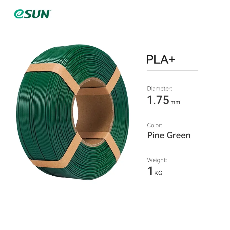 eSUN PLA+ Filament 1.75mm, 1 kg Refill or Spool, Pine Green