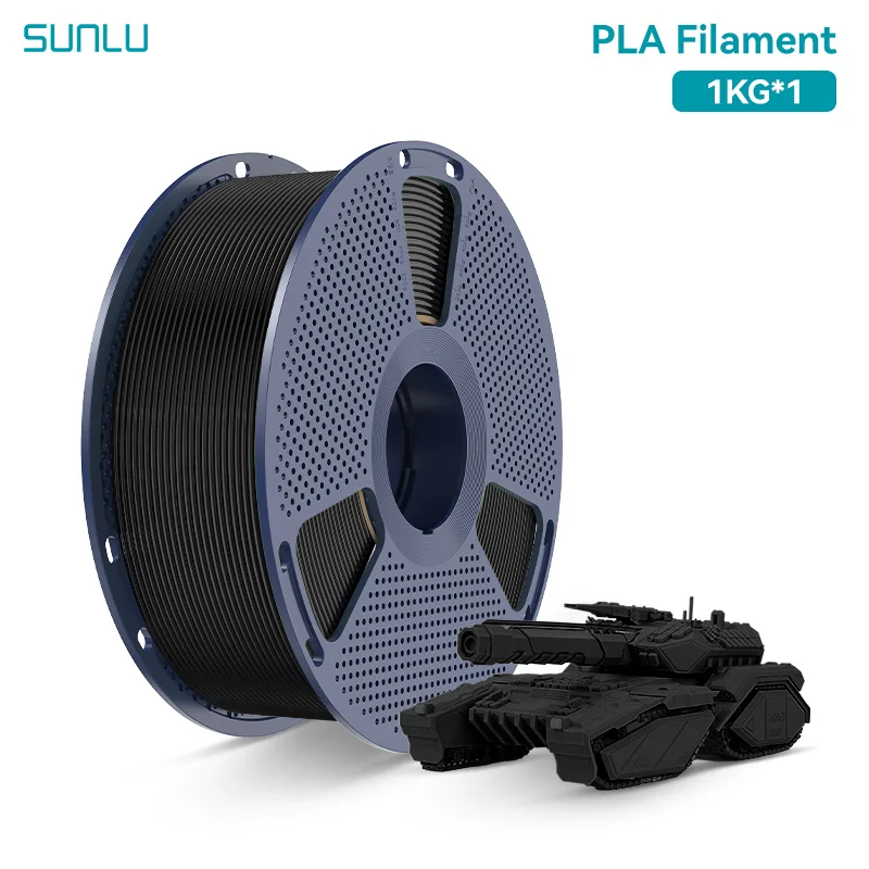 SUNLU PLA, PLA+ & PETG Filament 1.75mm, 1 kg Spool, PLA BLACK