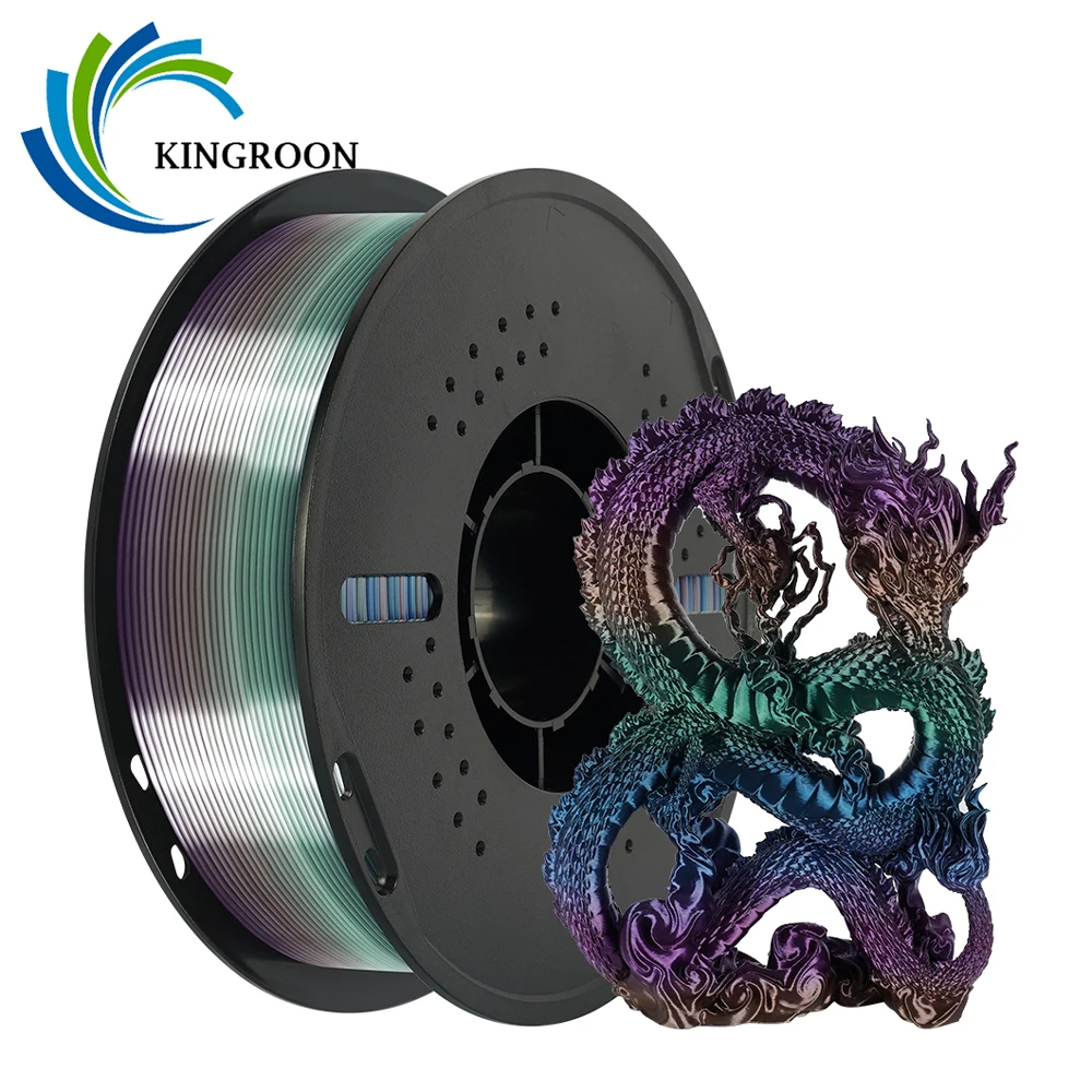 KINGROON Rainbow Silk PLA Filament 1.75mm, 1 kg