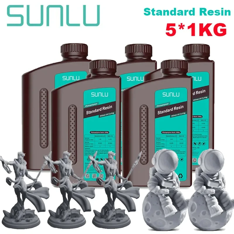 SUNLU Standard UV Resin 405nm, 5 kg (5 × 1 kg), Standard 3DG2LG