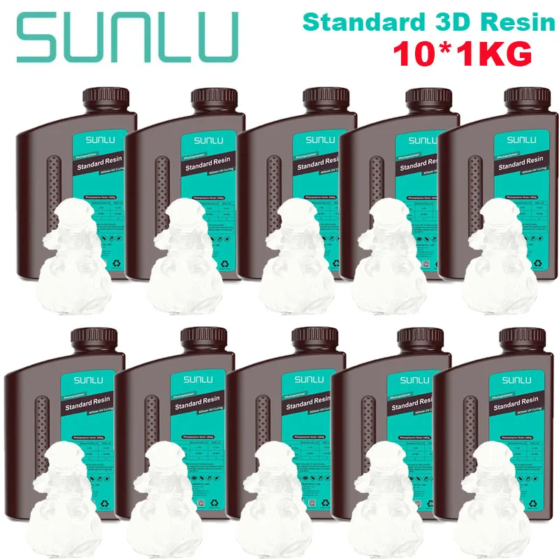 SUNLU Standard UV Resin 405nm, 10 kg (10 × 1 kg), Standard clear
