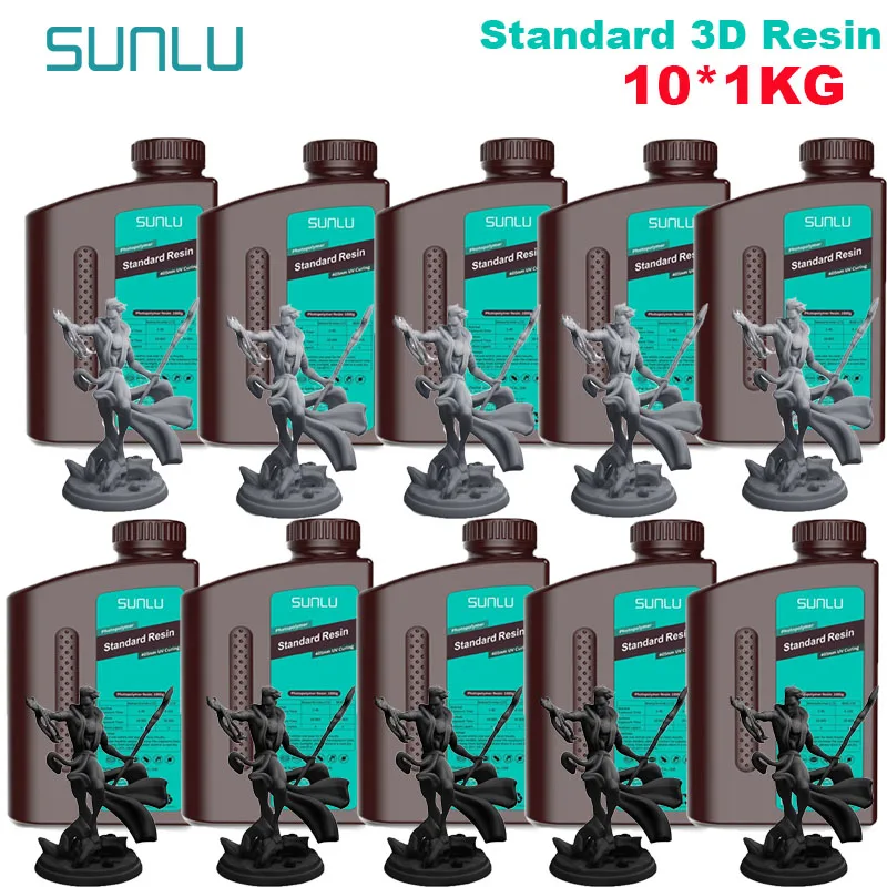SUNLU Standard UV Resin 405nm, 10 kg (10 × 1 kg), Standard 5BK 5DG