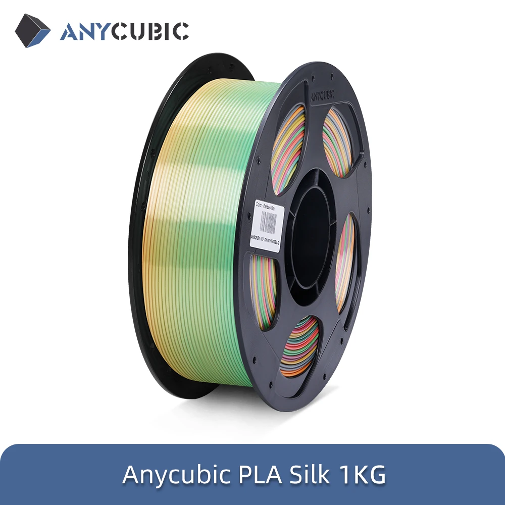 ANYCUBIC Silk PLA Filament 1.75mm, 1 kg Spool, 1KG Rainbow
