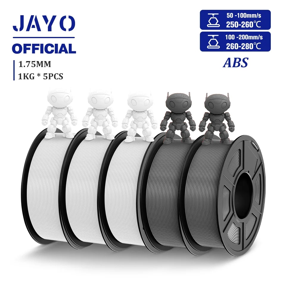 JAYO ABS Filament 1.75mm, 5 Rolls, ABS 3WT2GY