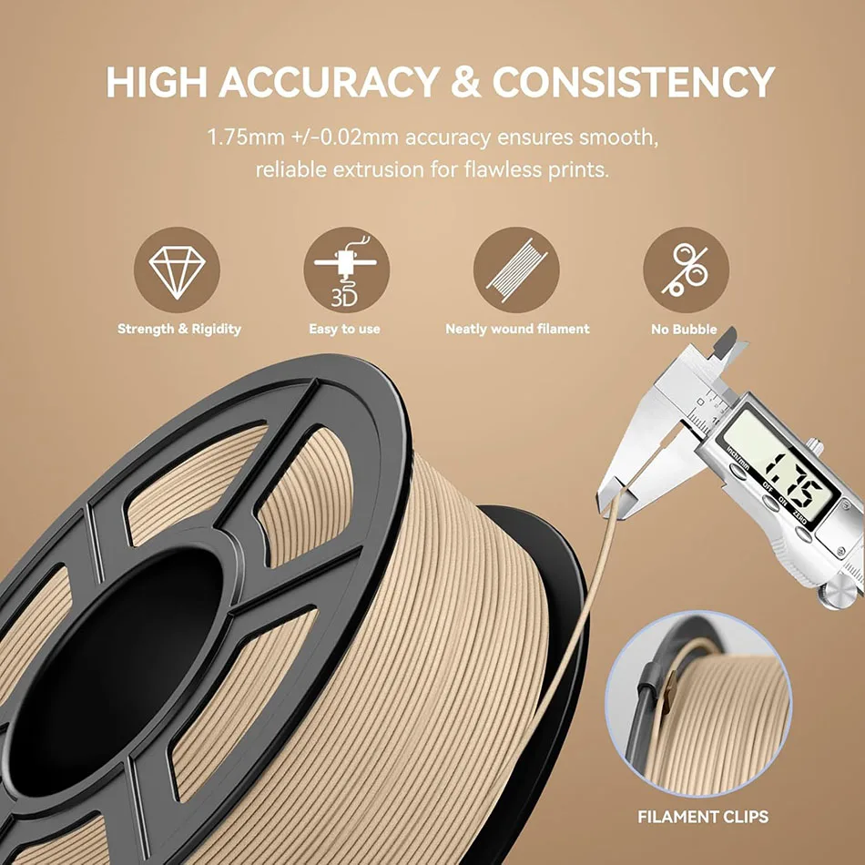 JAYO Wood PLA Filament 1.75mm, 2 × 1.1 kg – photo 6