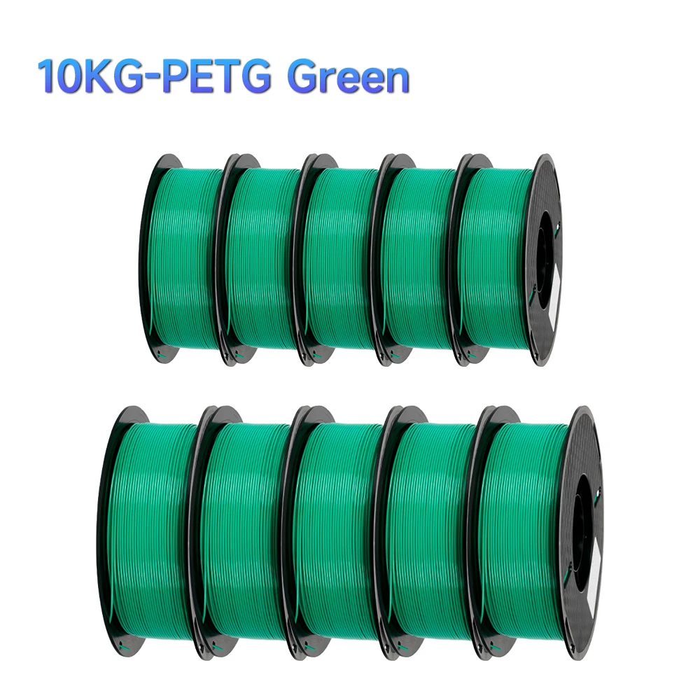 Kee Pang PETG Filament 1.75mm, 10 kg (10 × 1 kg Spools), Green