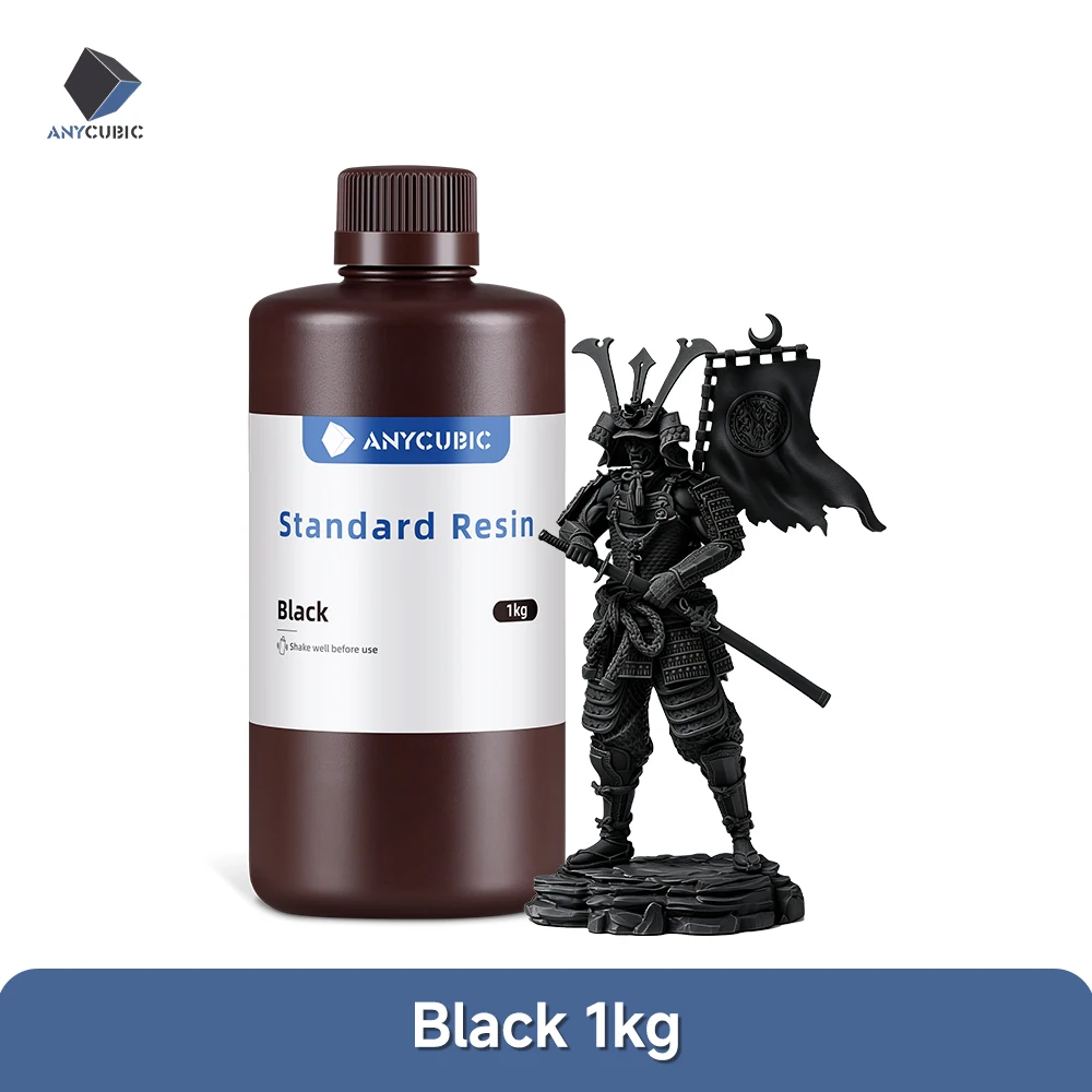 ANYCUBIC Standard UV Resin 405nm, 1 kg or 5 kg, 1KG-Black