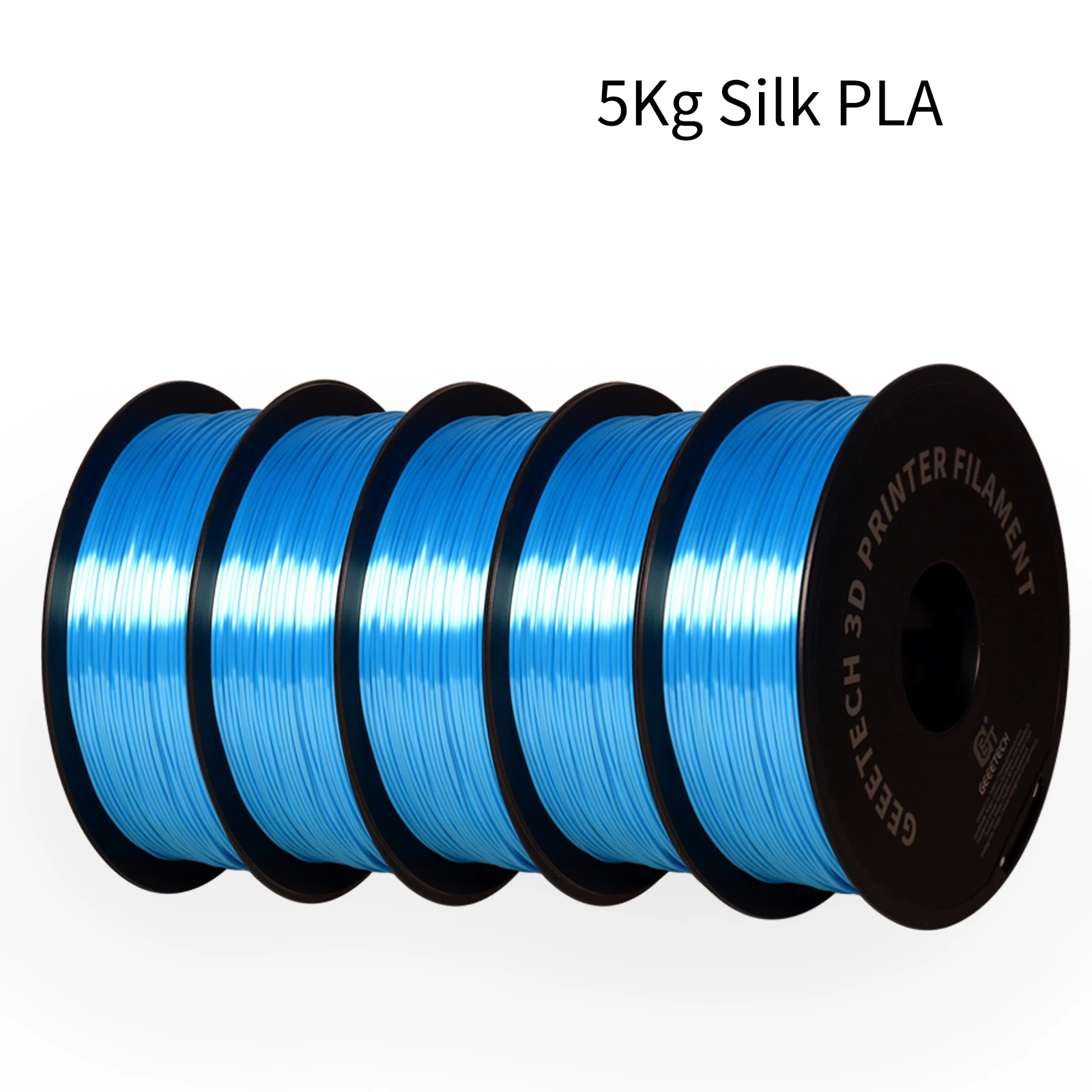 Geeetech Silk PLA Filament 1.75mm, 5 kg (5 × 1 kg), Silk Sky Blue