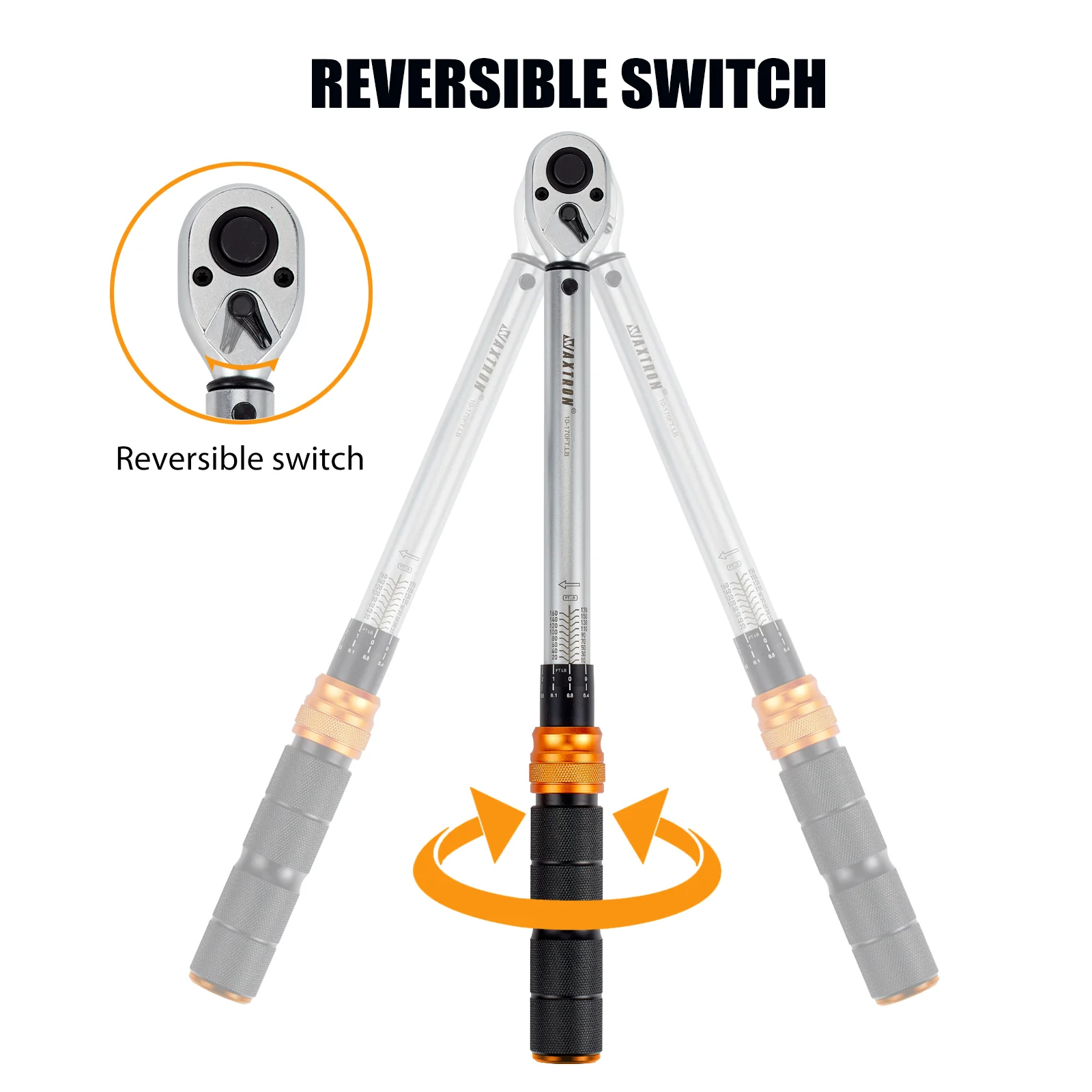 Waxtron 6-Piece 1/2" Click Torque Wrench Set, 10–170 ft-lb – photo 3