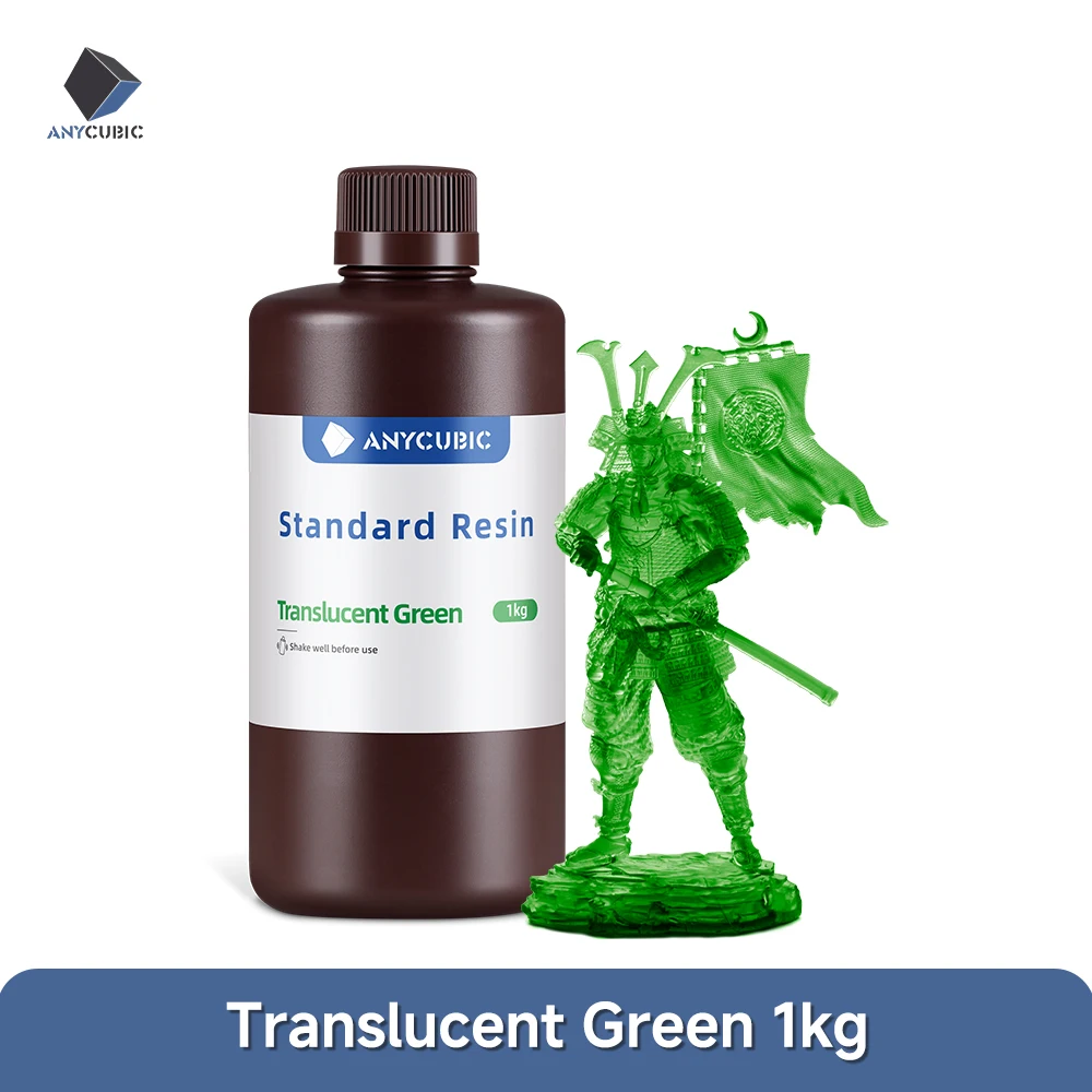 ANYCUBIC Standard UV Resin 405nm, 1 kg or 5 kg, 1KG Tran-Green
