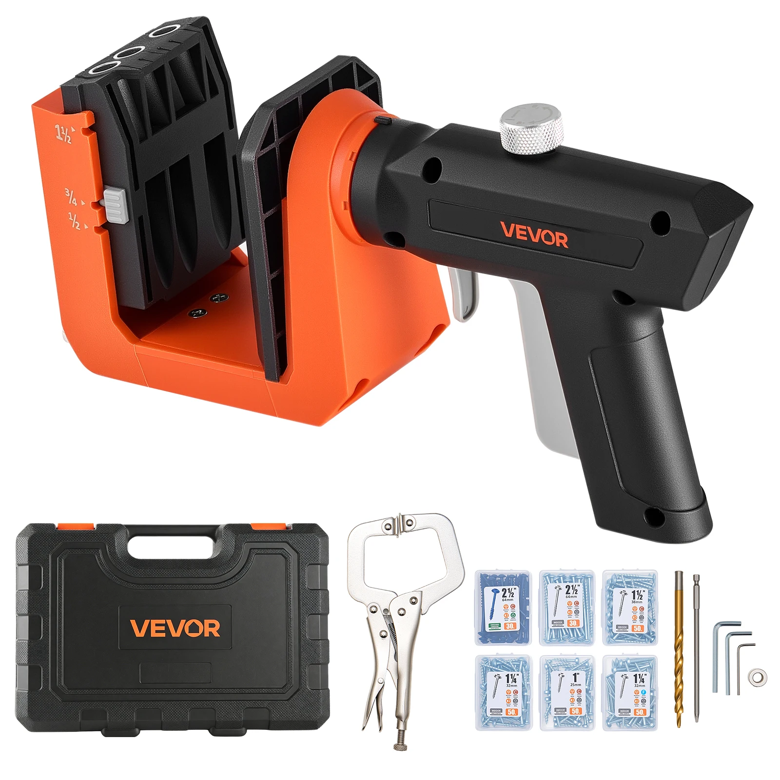 VEVOR Pocket Hole Jig Kit with 260 Screws and C-Clamp