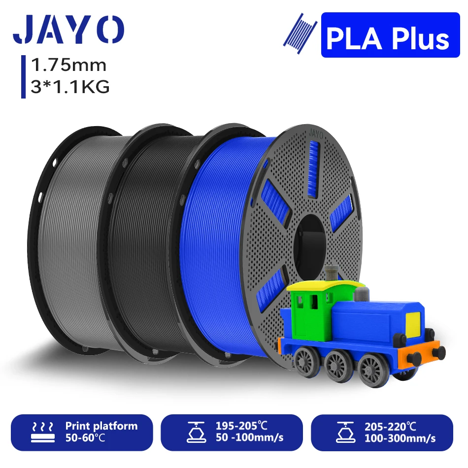 JAYO PLA+ Filament 1.75mm, 3 × 1.1 kg Sets, GYBKBL