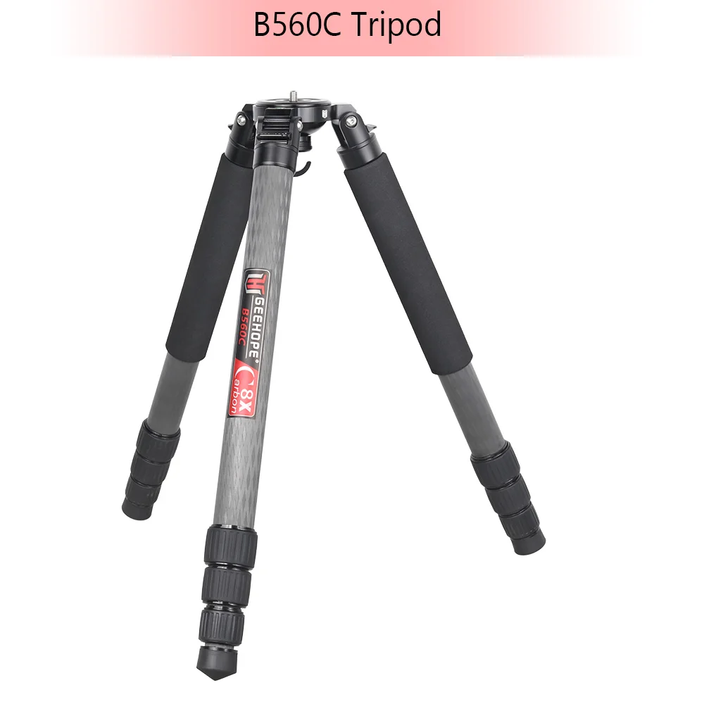 GEEHOPE B560C Heavy-Duty Carbon Fiber Tripod, 30 kg Load, B560C