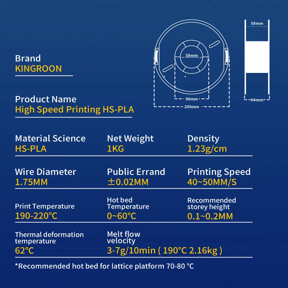 KINGROON High Speed PLA (HS-PLA) Filament 1.75mm, 5 kg – photo 7